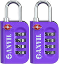 ANVIL TSA Approved Luggage Lock - 4 Digit Combination, 10,000 Combinations, Easy-Read Password Window, Travel Lock for Suitcases, Backpacks, Gym & Student Lockers, Baggage by ANVIL