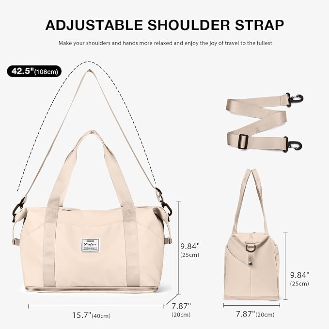 Travel Duffel Bag, Sports Tote Gym Bag, Shoulder Weekender Overnight Bag for Women - Image 6