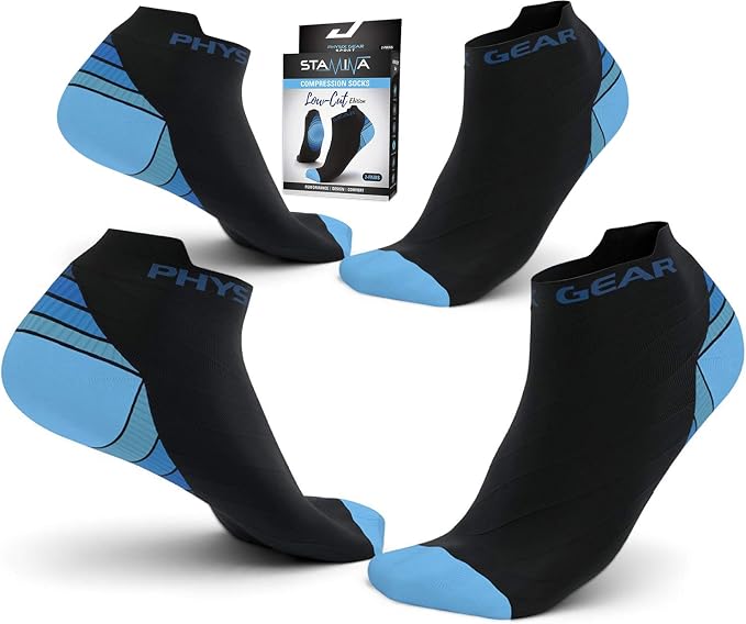 Physix Gear Short Compression Socks for Men & Women - Best Low Compression Socks Women & Men Ankle Socks with Arch Support - Image 2