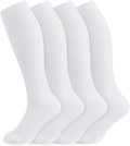 +MD Cotton Compression Socks for Women & Men 4/6 Pairs 15-20mmHg Knee High for Sports, Travel, Nursing Long Sitting Standing by MD