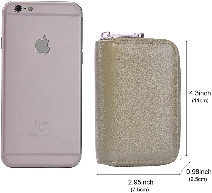 RFID Credit Card Holder Genuine Leather Credit Card Wallet with Zipper | RFID - Image 5