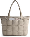 BAGSMART Expandable Tote Bag for Women, Puffer Work Tote Travel Bag | Quilted Carry On Bag for Travel Work Gym College, Waterproof Travel essentials by BAGSMART
