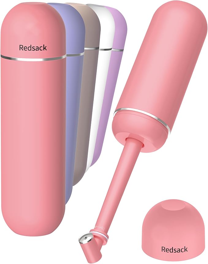 Portable Bidet for Travel & Camping - Manual Squeeze Peri Bottle Handheld | 3 Leak-Proof Seals | BPA-Free | Feminine Hygiene Care Postpartum | Extendable Sprayer with Nozzle for Men&Women-Pink by Redsack