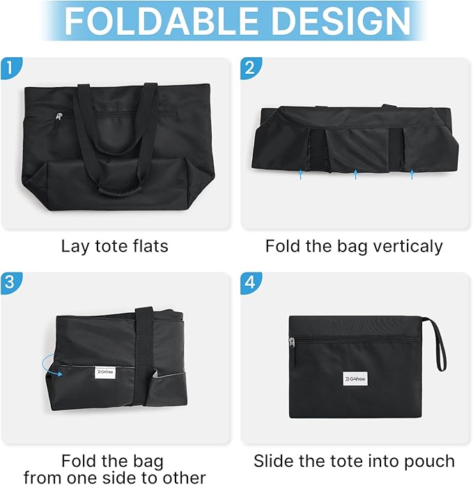 G4Free Beach Bag, Waterproof Beach Tote Pool Bags for Women | Compatible with Cup, Large Capacity Sandproof Foldable for Weekender Travel Swim - Image 4