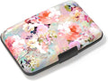 Credit Card Holder, Mini Aluminum Card Wallet RFID Blocking Slim Metal Hard Card Case for Women Men, Pink Flowers by Atufsuat