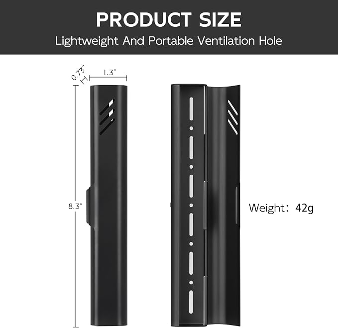 Travel Toothbrush Case, 2Pack Portable Toothbrush Holders, Durable Aluminum Toothbrush Storage Box, Small Breathable Manual Toothbrush Container for Traveling, Camping, Business Trip - Black - Image 2