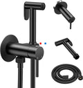 Arofa Built-in Hot and Cold Bidet Sprayer, Warm Water Bidet, Matte Black | Wall-Mounted Design, Dual Control Modes, Leak-Free Bidet Hose, Feminine/Baby/Pet Wash, Cloth Clean & Rinse, Stainless Steel by AROFA