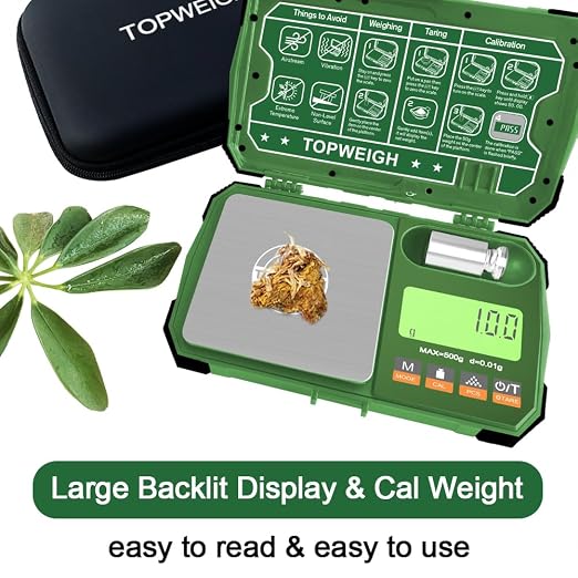 Pocket Scale, 500g x 0.01g, Dual Powered, Precision Gram Jewelry Scale with Zipper Case, Digital Small Coin Scale, Large Backlight Display, 6 Weighing Units,Cal Weight, USB Cable Included - Image 5