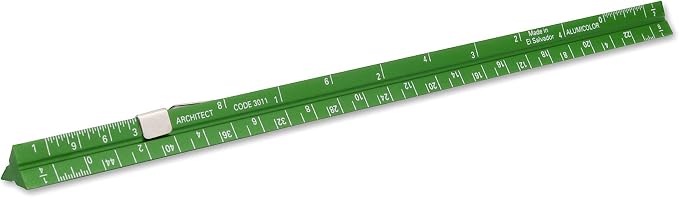 Alumicolor Aluminum Architect Pocket Scale With Clip, 6IN, Green by Alumicolor