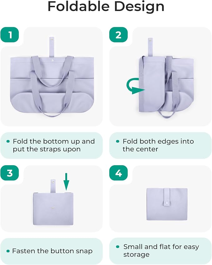 BAGSMART Tote Bag for Women, Foldable Tote Bag With Zipper Travel Shoulder Bag Handbag for Work - Image 4