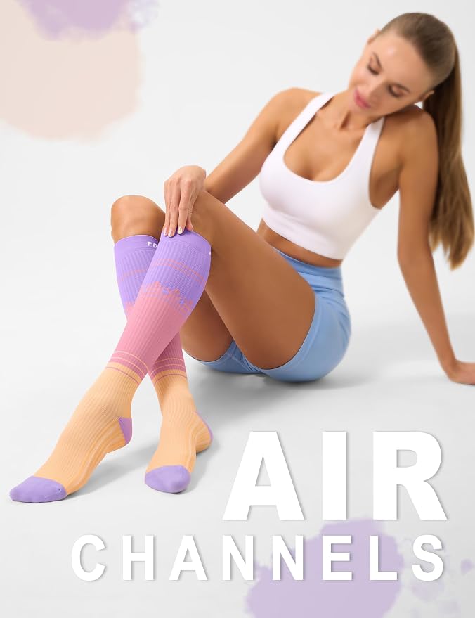 FITRELL 3 Pairs Compression Socks for Women and Men 20-30mmHg-Circulation Support Socks - Image 2