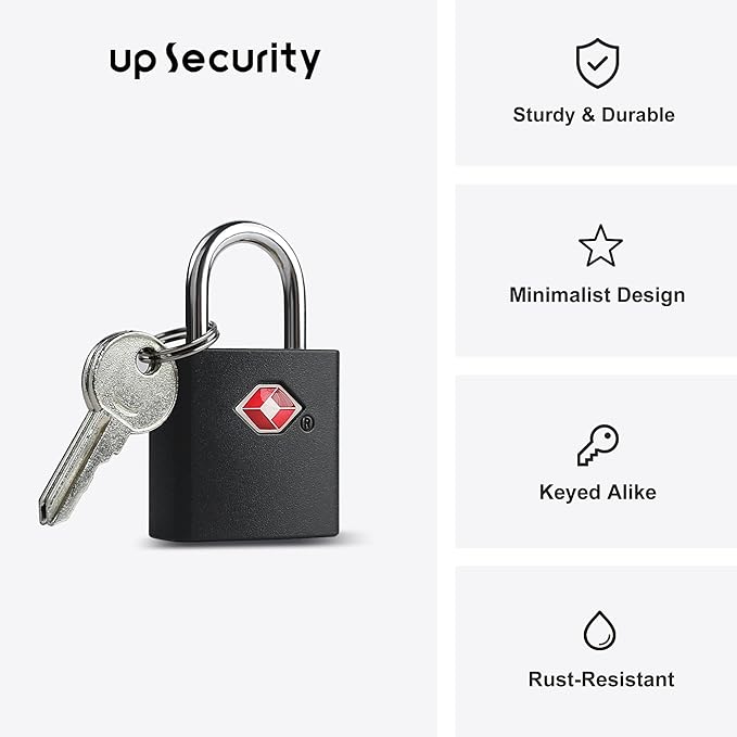 TSA Locks for Luggage with Key, Travel Luggage Locks TSA Approved 4 Pack, Small Padlock with Key, Same Keyed Mini Padlock for Suitcase, Backpack, Bag, Purse, Tent, Zipper - Image 2