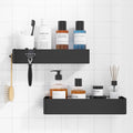 Kitsure Shower Caddy Adhesive, Stylish Shower Organizer, X-Large, Black | 2 Pack Shower Shelf for Inside Shower, 100% Rustproof Metal Shelves, No-Drill Bathroom Organizers and Storage by Kitsure
