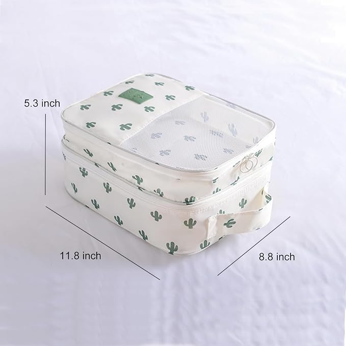 Shoe Bag for Travel, Travel Shoe Bag for Packing, Hold 3 Pairs of Shoes, Travel Essentials for Flying Shoe Organizer Shoe Storage Bag for Travel Cactus White - Image 4