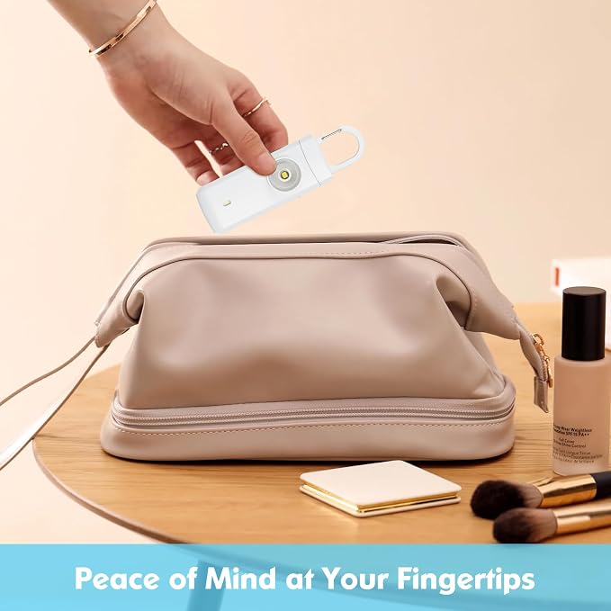 Rechargeable Personal Alarm for Women - Christmas Birthday Gifts for Women, Daughter, College Student, Teen Girl, Elders, Kids, Siren Alarm, USB Charging, White - Image 6