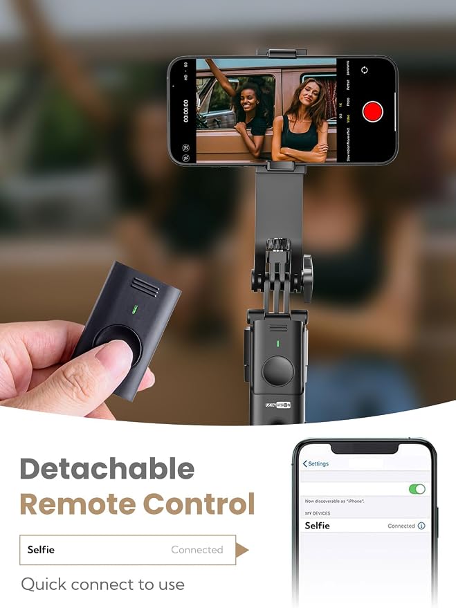 68" Auto Face Tracking Phone Tripod w/Ground Spike & Remote R01 | 68" Extendable Tripod,Compatible with iPhone & Android , Remote Control & Ground Spike Included, Video Recording & Vlogging - Image 5