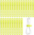 Oligei 25 Pcs Silicone Cable Ties, Cable Ties Reusable, High Elasticity Cord Wraps for Electrical Cords, Cord Organizer for Earphone, Phone Charger(Yellow) by Oligei