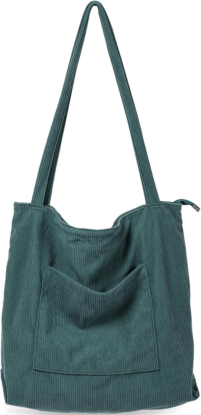 WantGor Women Corduroy Tote Bag, Large Shoulder Hobo Bags Casual Handbags | Big Capacity Shopping Work Bag by WantGor