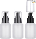 Segbeauty 2oz Frosted Glass Lotion Bottle for Travel, 3pcs Matte Translucent Refillable Pump Bottle for Hair Oil, 60ml Travel Size Container for Liquids, Empty Cream Dispenser, Skincare Refill Bottle by Segbeauty