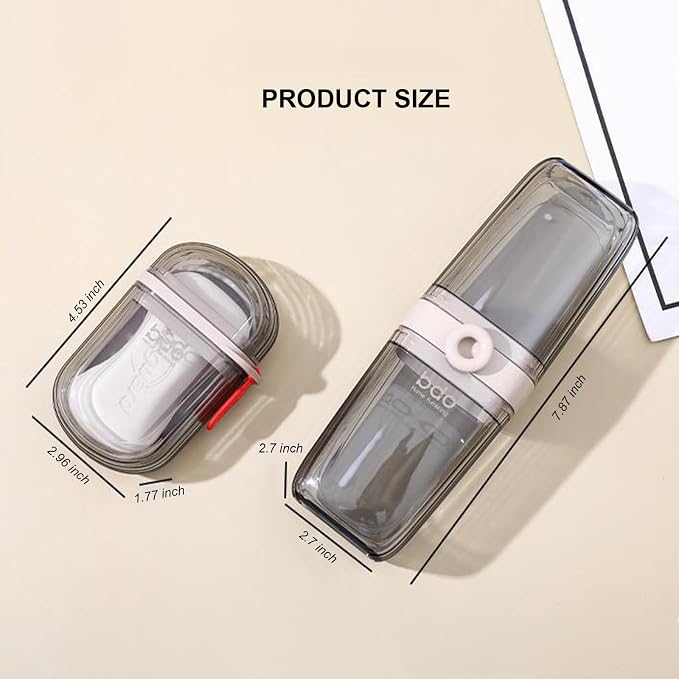 Toothbrush Travel Case & Travel Soap Holder Dish Tray Set of 2, Portable Clear Toothbrush Holders with Cover Leakproof Bar Soap Holder for Traveling School Camping Business Bathroom - Image 4