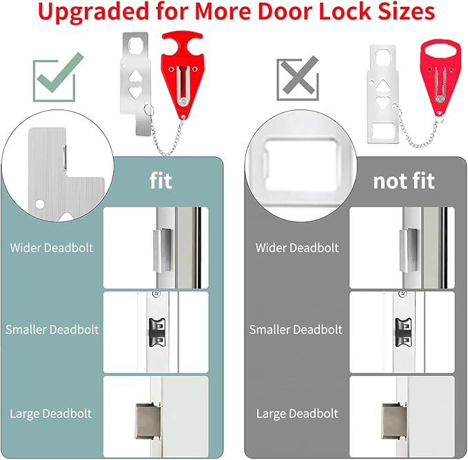 ZZRUI Portable Door Lock Extra Lock for Additional Privacy and Safety in Home,Hotel and Apartment,Travel,Bedroom,AirBNB(2 Pack) - Image 7