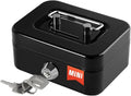 Cash Box with Lock Small Cute Lock Box with Money Slot Mini Portable Casino Safe Coin Box 4.5"x3.4"x2.4" Black by Crinwaki