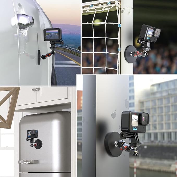Magnetic Camera Mount for GoPro,Strong Magnetic Mount with 360° Rotation Ball Head Compatible with GoPro Hero 13 12 11 10 9 8 7 6 5 Black,DJI Osmo Action 6/5 Pro/4/3,AkASO and More - Image 6
