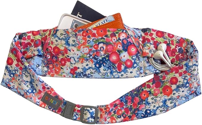 BANDI Plus Size Fanny Pack for Women - Travel-Ready Pocket Belt with Secure Hidden Money & Running Belt for Phone, Passport, Keys, & Medical Devices, Adjustable Fit, Comfortable (Poppies) - Image 2