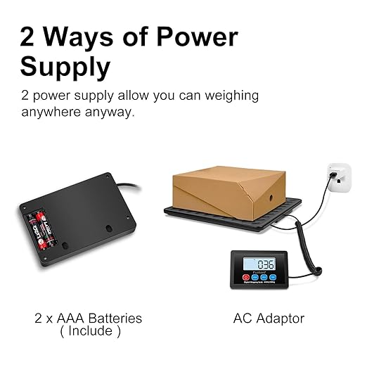Fuzion Shipping Scale, 440LB x 10g High Accuracy Digital Postal Scale | Durable Alloy Steel Platform, Heavy Duty Scale for Packages, Luggage, Large Floor Scale Battery and AC Adapter Included - Image 5