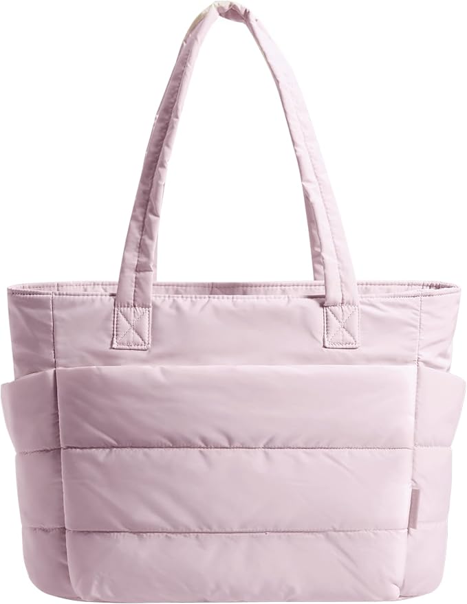 BAGSMART Tote Bag for Women, Lightweight Puffy Tote Bag with Compartments Shoulder Bag Handbag for Travel, Work, Gym | Lightweight by BAGSMART