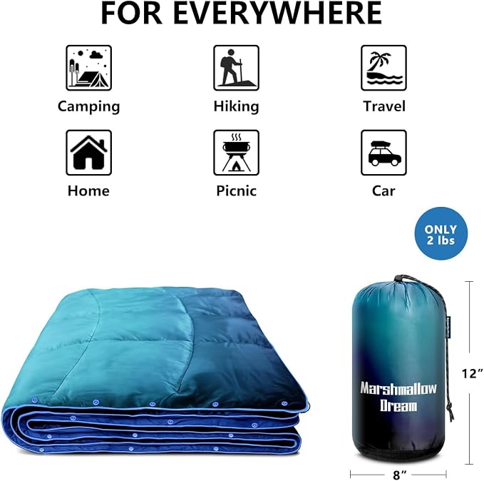 Camping Blanket, Puffy Blanket Lightweight Windproof Water Resistant for Outdoors,Hiking, Backpacking,Beach,Car,Picnic,Stadium - Image 5