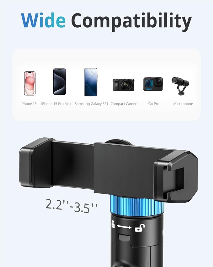 UBeesize 72" Phone Tripod - Tripod for iPhone & Selfie Stick with Phone Holder & Remote - Upgraded, Stable & Portable Stand for iPhone 17/16/15/14, Android, Cameras & Action Cams - Image 3