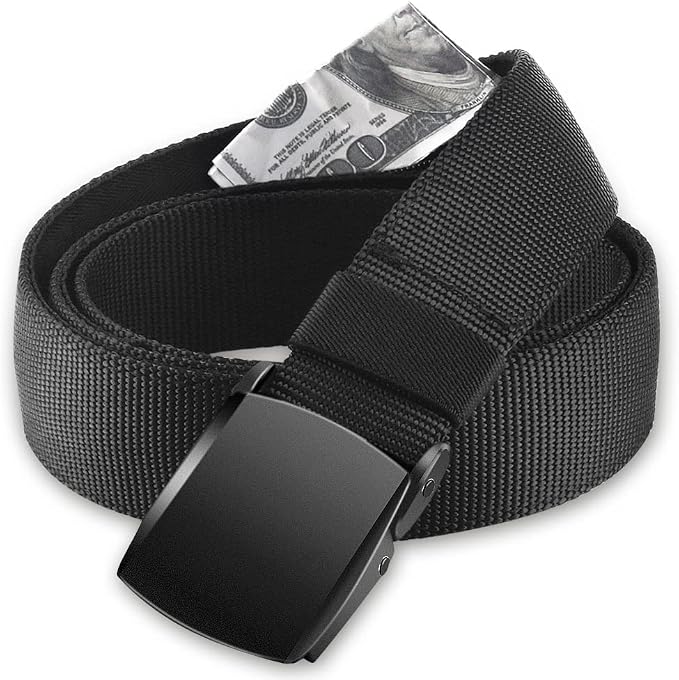 AGPTEK Travel Money Belt, Hidden Money Pouch, Anti-Theft Security Waist Wallet, Secret Compartment Money Hideaway for Business Trip Jogging Outdoor Working, Gift for Fathers Dad Men Boyfriend, Black | Anti-Theft Security Design, Adjustable Waist Belt f... by AGPTEK