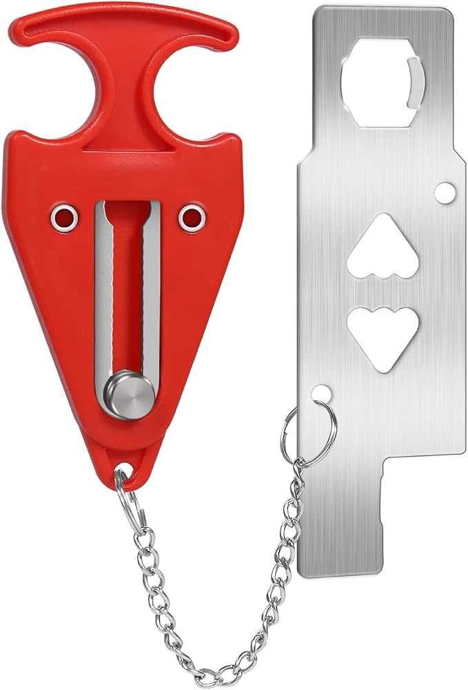 Portable Door Lock for Travel Lock Home Security Door Latch in Prevent Unauthorized Entry School Apartment Hotel(Red) - Image 9