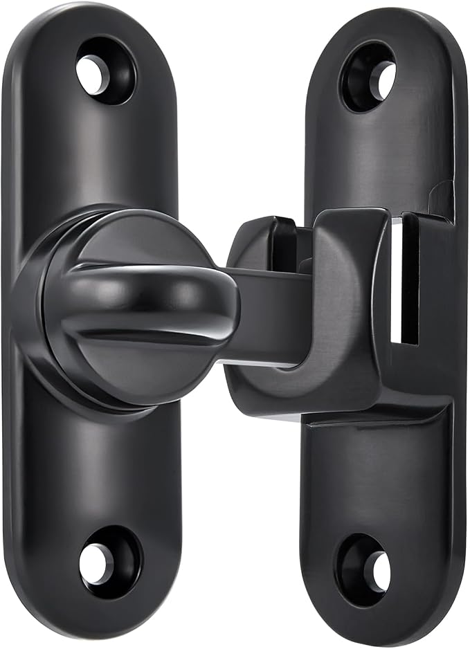 6 Packs Black 90/180 Degree Barn Door Latches,Flip Gate Lock | Zinc Alloy Flip Gate Latches,Right Angle Door Lock,for bedroom,garage,sliding door,window,cabinet,drawer,pet enclosures - Image 7