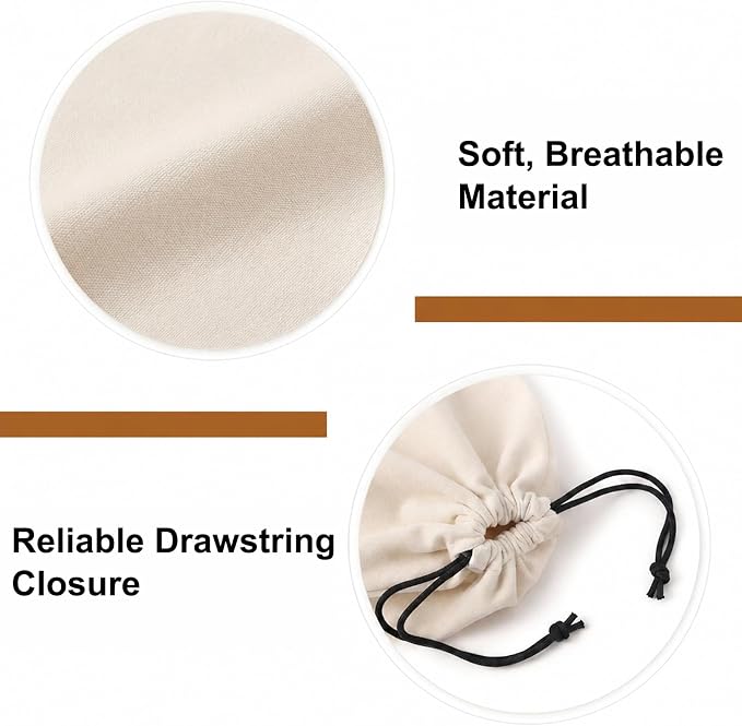 4 Pcs Shoe Bags for Traveling, 13.8" x 12.6" Dust Bags for Shoes with Drawstring for Women and Men, Travel and Home Storage(Beige) - Image 3