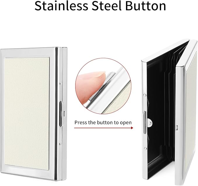 Credit Card Holder Wallet for Women Men Stainless Steel Metal Card Case RFID Blocking Business Card Protector Case with 6 Slots - Image 4