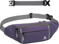 2.5L Fanny Pack for Women Men, RFID Blocking Crossbody Belt Bag, Purple | Lightweight Water-Resistant Fabric, Adjustable Belt, Breathable Back Padding, Waist Bag for Running Hiking Dog Walking by AiryLeben