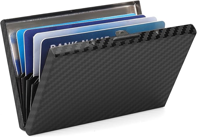 RFID Stainless Steel Credit Card Wallet Slim Metal Business Card Holder for Women Men by LOUEBICA