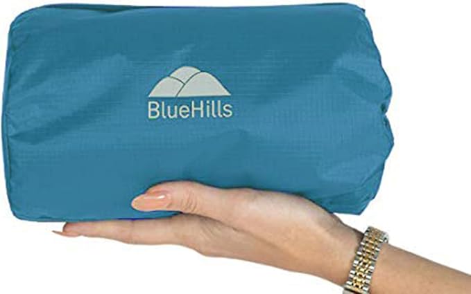 BlueHills Ultra Compact Travel Blanket Pillow 2 Pack Airplane Peacock Teal | Travel Set Blanket/Pillows, Matching Bag/Pillowcase, Luggage Belt & Backpack Clip, Compact & Packable, Traveling Essentials - Image 9