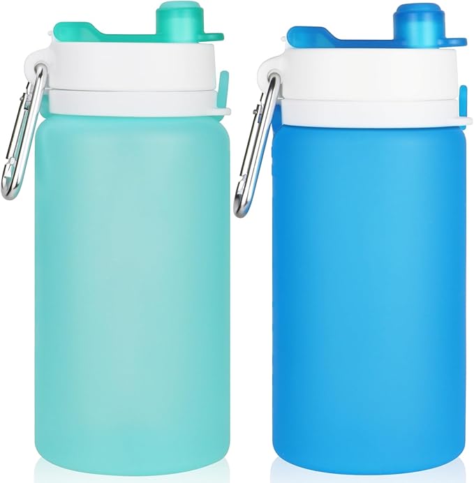PLTCAT Collapsible Water Bottle, 19oz Foldable Bottle BPA Free Reusable Lightweight Leak-Proof Travel Silicone Water Bottle for Travel, Gym, Hiking, Office, Camping by PLTCAT