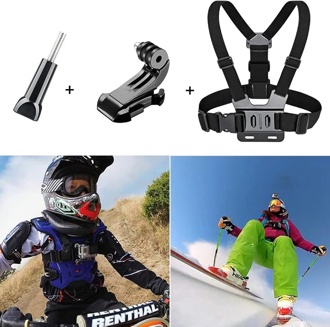 Accessories Kit for GoPro Hero 13 12 11 10 9 8 Max 7 6 5 4 Black GoPro 2018 Session Fusion Silver White Insta360 DJI SJCAM APEMAN AKASO and Others Action Cameras (28in1) - Image 2