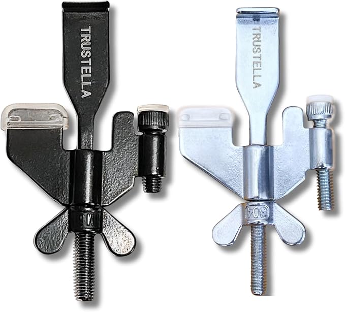 Original Trustella Heavy-Duty Portable Door Lock with Stainless Steel Build. Perfect for Home, Travel, Hotels, and Apartments for Inward-Opening Doors with a 2 mm Gap. (Silver/Black) by Trustella
