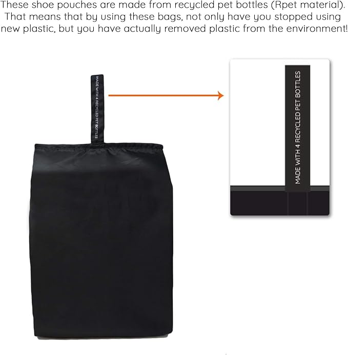 Ecoright Shoe Bags for Travel, Set of 2, 100% Recycled Water-Resistant Zipper Pouch Bags, Shoe Bags for Storage, Travel Essentials for Men & Women - Image 7