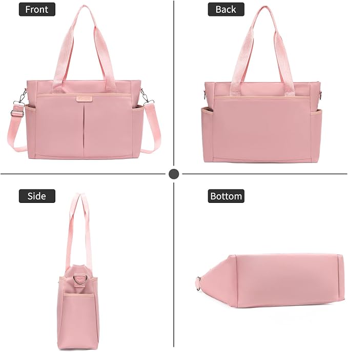 Corduroy Tote Bag for Women Crossbody Bags Lightweight Handbags Shoulder Bag with Zipper Pockets for Work Shopping - Image 5