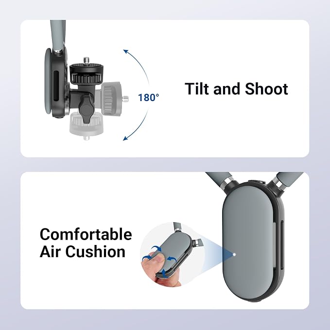 NEEWER Neck Mount Compatible with GoPro DJI Insta 360 Action Cameras, Quick Release Neck Holder with Air Cushion & Adjustable Chest Strap, Accessories Kit for POV Vlogging Video Recording, GP49 - Image 4