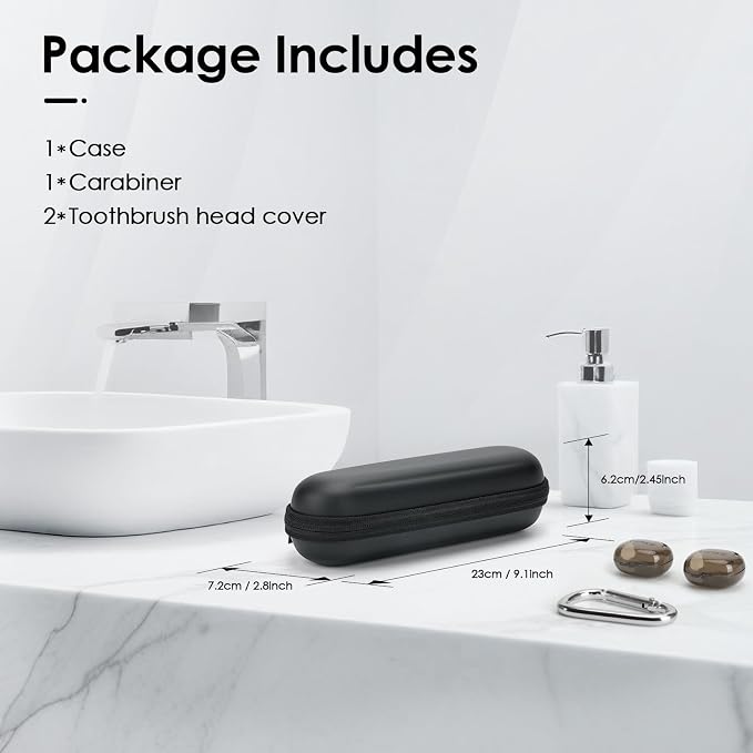 Electric Toothbrush Case Compatible with Oral B/Oral-B Pro/Philips Sonicare | Fit AquaSonic, Travel Toothbrush Shell, Hard Protective Portable Bag, Storage for Brush Heads & Accessories, Waterproof - Image 4