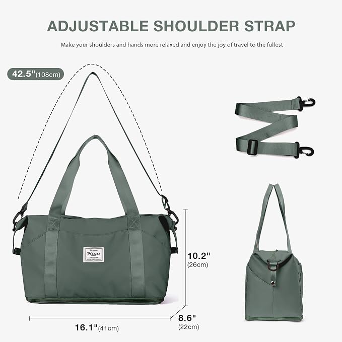 Travel Duffel Bag, Sports Tote Gym Bag, Shoulder Weekender Overnight Bag for Women - Image 4