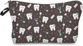 Livel lhood Cartoon Tooth Cute Small Makeup Bag | Printed Padded Cosmetic Organizer Zipper Pouch, Cartoon Tooth Gift for Women Friends by Livel+lhood