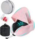Travel Neck Pillow with Extra Large Hood Rollable Airplane Hooded Neck Pillow with Memory Foam Filling and Removable, Skin-Friendly Cover with a Carrying Case & Pouch (Velvet) by ILYISFMTY